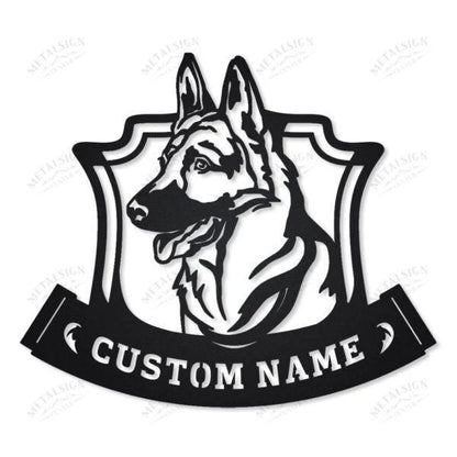German Shepherd Monogram Personalized Metal Wall Decor, Cut Metal Sign, Metal Wall Art, Metal House Sign Laser Cut Metal Signs Custom Gift Ideas
