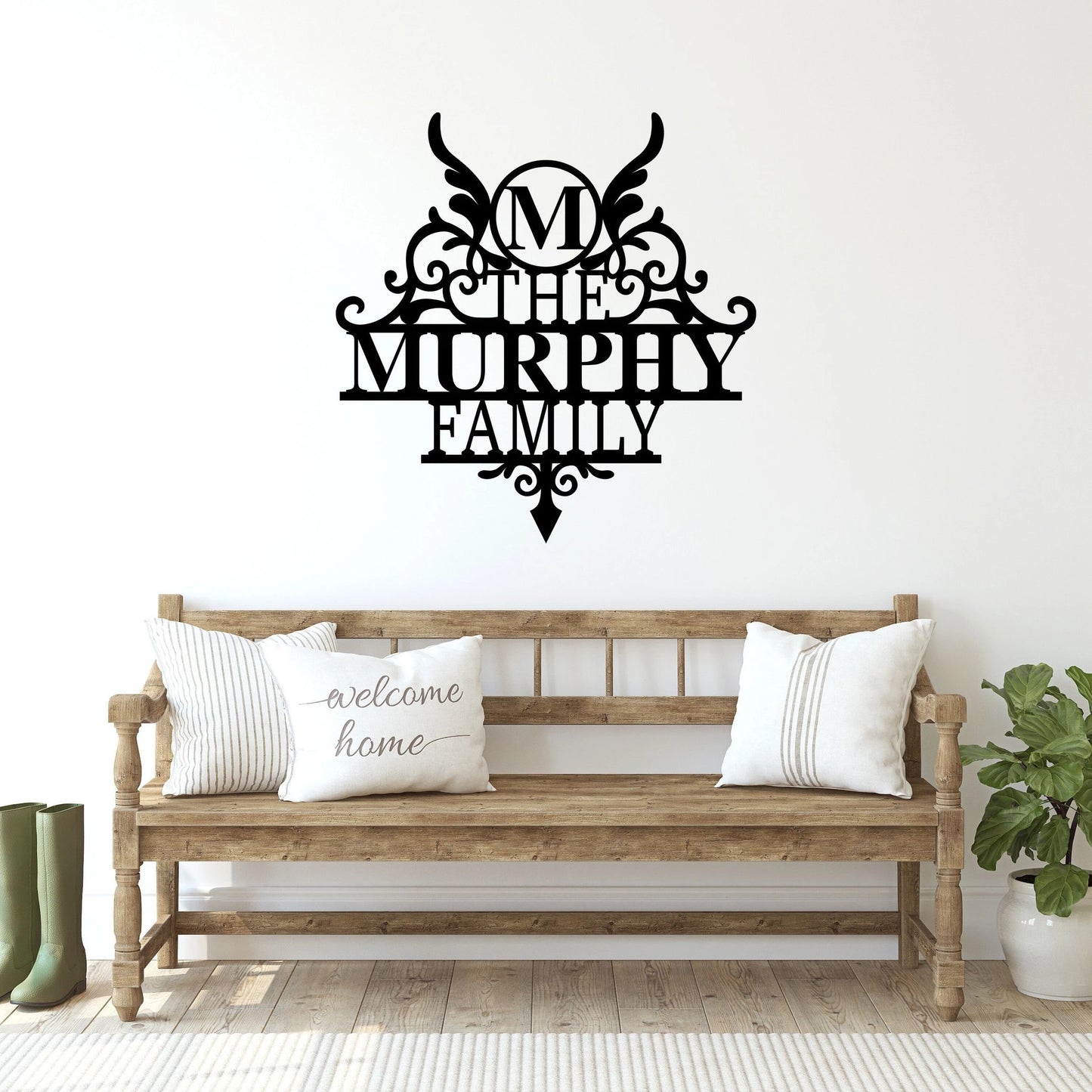 Personalized Family Name Metal Sign, Last Name Sign, Initial, Metal Monogram, Door Hanger, Housewarming Gift, Wedding Monogram, Anniversary, Laser Cut Metal Signs Custom Gift Ideas