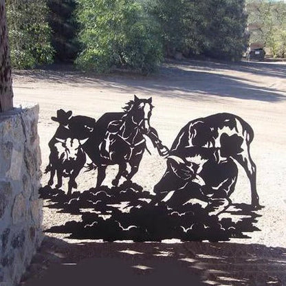 Human And Horse Personalized Horse Metal Sign, Horseshoe Art, Western Decor, Initial Metal Sign, Housewarming Gift, Farmhouse Decor Metal Wall Art, Metal Laser Cut Metal Signs Custom Gift Ideas