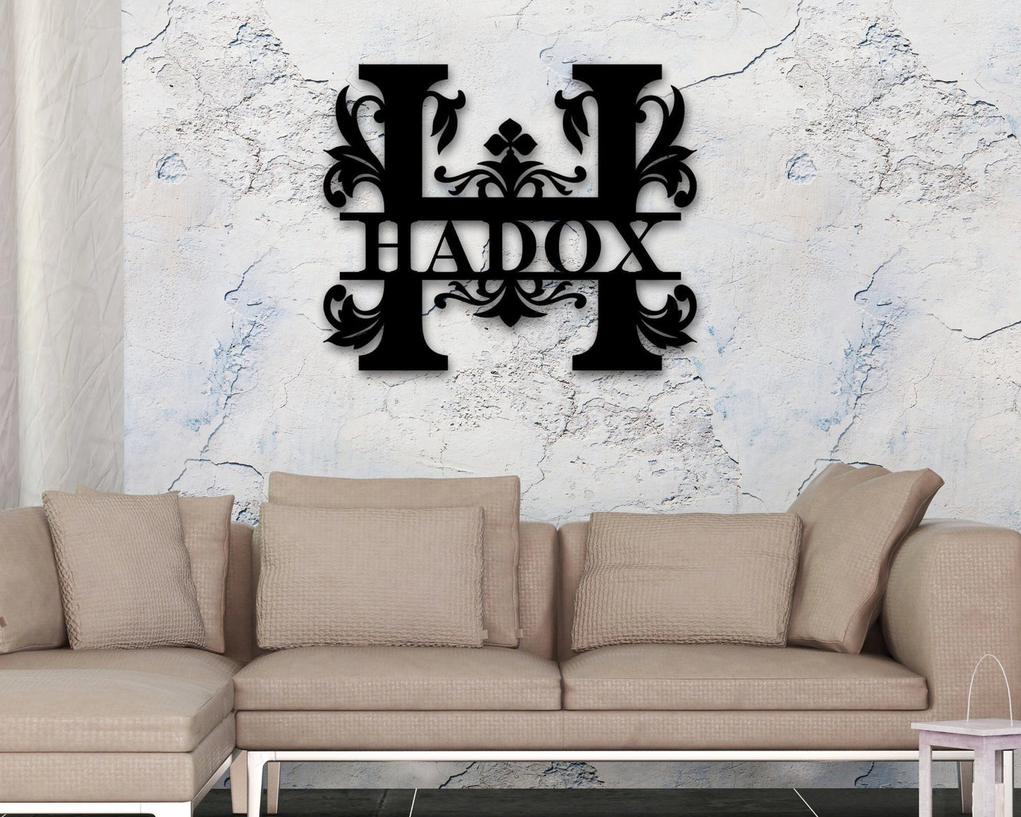 Custom Metal Name Sign, Family Name Metal Sign, Personalized Last Name Sign, Door Hanger, Outdoor Metal Sign, Wedding Gift, Monogram Sign, Metal Laser Cut Metal Signs Custom Gift Ideas
