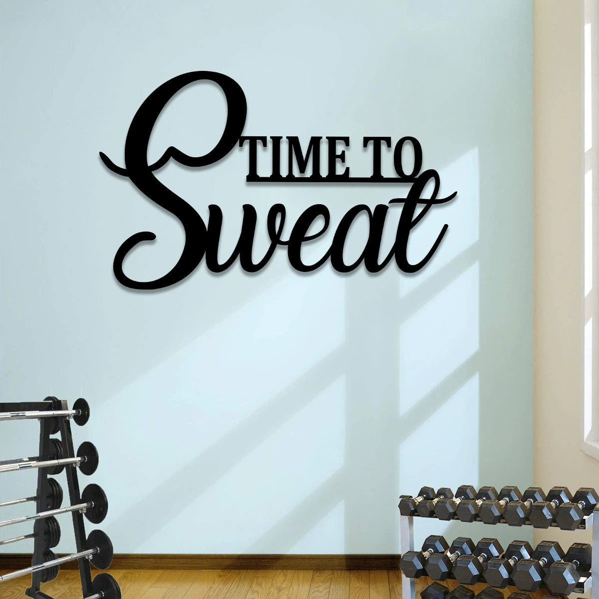 Time To Sweat Funny Metal Gym Art, Metal Laser Cut Metal Signs Custom Gift Ideas