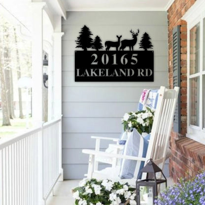 Custom Metal Address Sign, 2 Line, Rustic Sign, Metal House Number Sign, Address Plaque, Mountain Decor, Mountain House, Housewarming Laser Cut Metal Signs Custom Gift Ideas