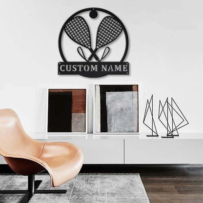 Personalized Racquetball Sport Monogram Metal Sign Art, Custom Racquetball Sport Metal Sign, Hobbie Gifts, Sport Gift, Birthday Gift, Laser Cut Metal Signs Custom Gift Ideas