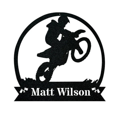 Dirt Bike Motorcycle Sign. Wall Art Sign. Home Rustic Cabin Decoration. Laser Cut Metal Signs Custom Gift Ideas