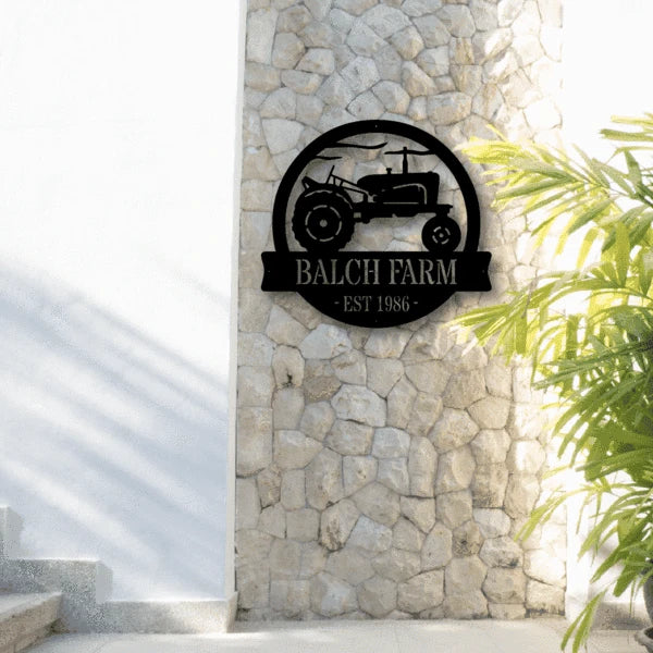 Vintage Tractor Monogram Customized Metal Signs Custom Metal Sign Custom Signs Metal Sign
