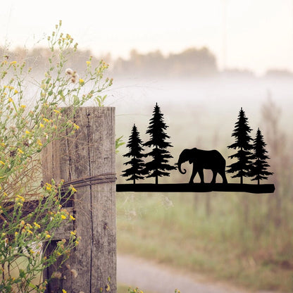 Elephan Metal Tree Stake, Animals Lovers Home Decor Laser Cut Metal Signs Custom Gift Ideas