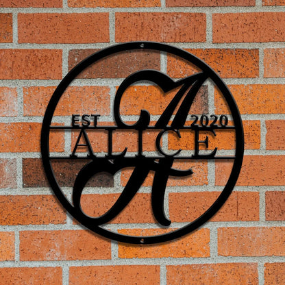 Last Name Metal Sign, Welcome Sign For Front Porch, Housewarming Gift, Family Name Sign, Personalized Metal Wall Decor, Metal Monogram Sign Laser Cut Metal Signs Custom Gift Ideas