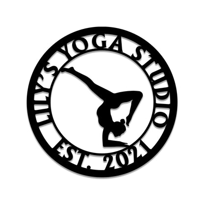 Personalized Yoga Girl Metal Sign, Custom Yoga Studio, Meditation Room, Home Wall Decor, Wedding, Anniversary Art Gift For Her, Metal Laser Cut Metal Signs Custom Gift Ideas