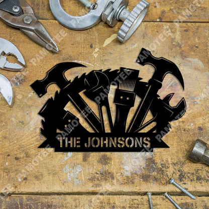 Custom Name Mechanic Garage Metal Wall Decor, Housewarming Plaque, Metal Laser Cut Metal Signs Custom Gift Ideas
