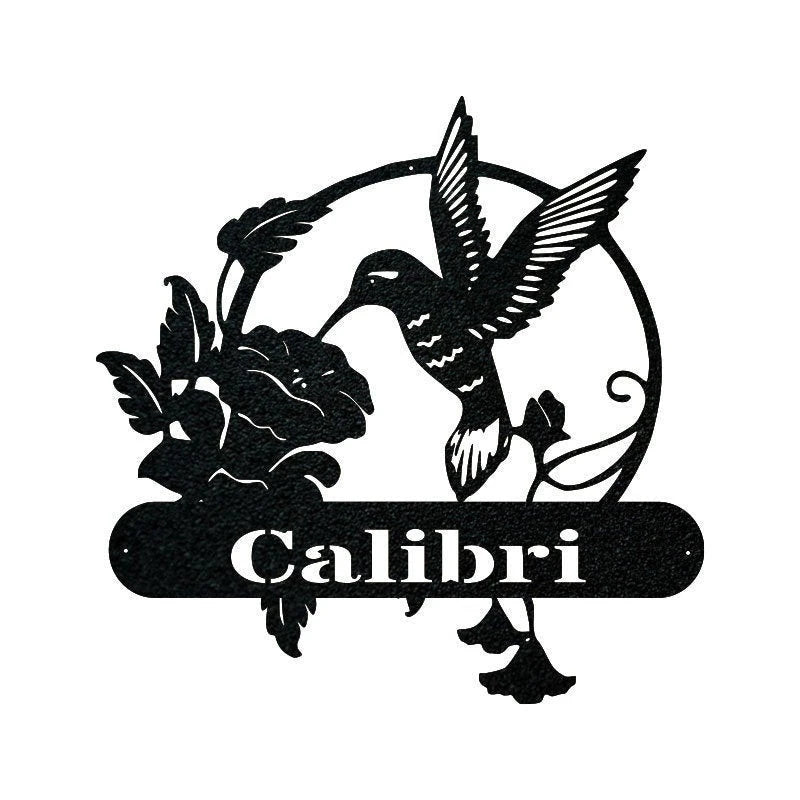 Hummingbird Monogram Metal Sign Laser Cut Metal Signs Custom Gift Ideas