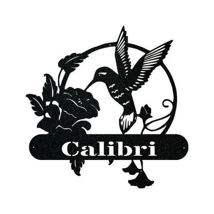 Hummingbird Monogram Metal Sign Laser Cut Metal Signs Custom Gift Ideas
