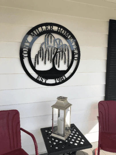 Weeping Willow Tree Of Life Metal Sign, Cut Metal Sign, Metal Wall Art, Metal House Sign Laser Cut Metal Signs Custom Gift Ideas