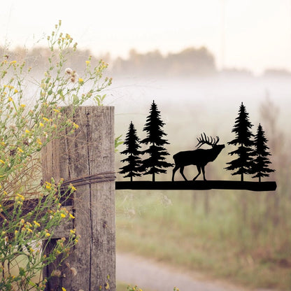 Elk Metal Tree Stake, Mountain Steel Art, Gift For Him Laser Cut Metal Signs Custom Gift Ideas
