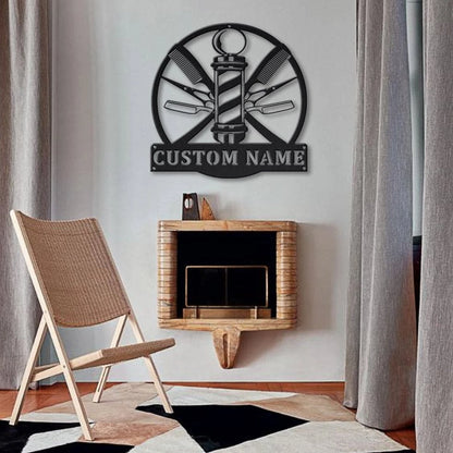 Personalized Barber Hair Stylist Metal Sign Art, Custom Hair Stylist Monogram Metal Sign, Hair Stylist Gifts, Job Gift, Hair Salon Gift Laser Cut Metal Signs Custom Gift Ideas