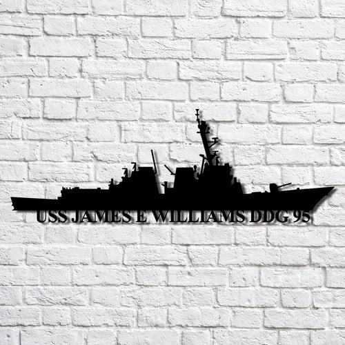 Uss James E Williams (ddg 95) Navy Ship Metal Art, Custom Us Navy Ship Cut Metal Sign, Gift For Navy Veteran, Navy Ships Silhouette Metal Art, Navy Home Decor Laser Cut Metal Signs Custom Gift Ideas