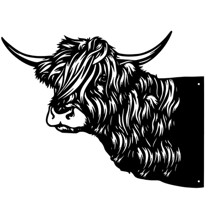 Funny Highland Cattle Metal Art, Farm Decoration, Metal Laser Cut Metal Signs Custom Gift Ideas