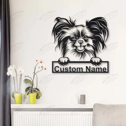 Papillon Dog Personalized Metal Wall Decor, Cut Metal Sign, Metal Wall Art, Metal House Sign Laser Cut Metal Signs Custom Gift Ideas
