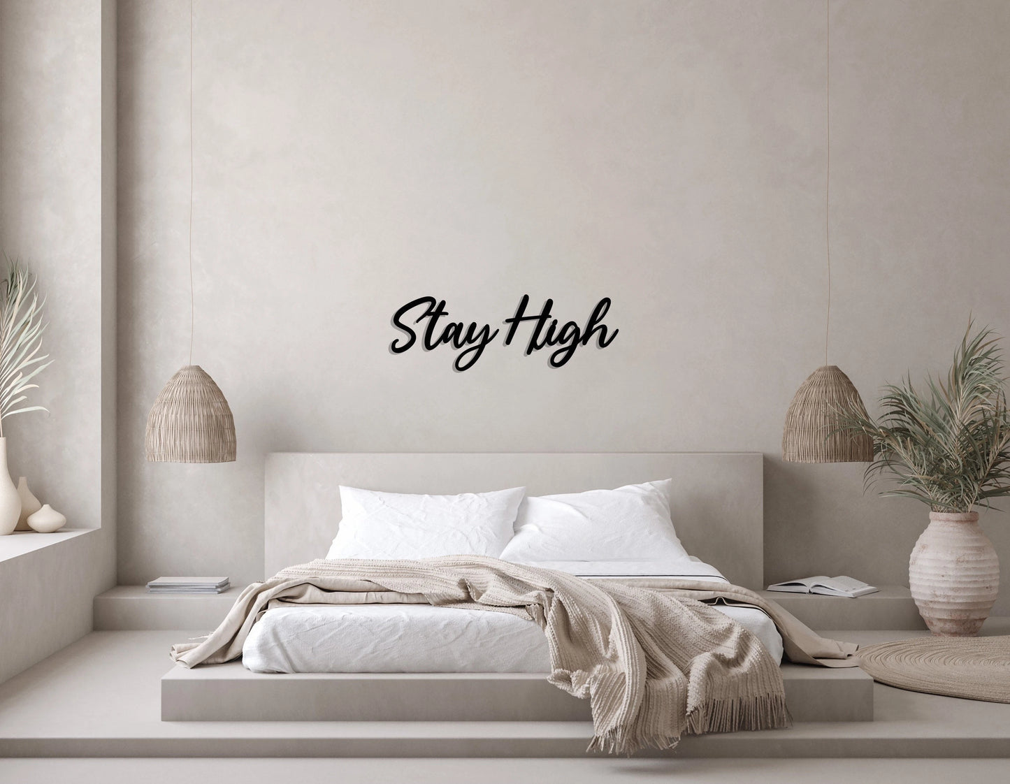 Stay High Metal Wall Letters, Metal Wall Art, Living Room Decor, Metal Wall Decor, Housewarming Gift, Quote Wall Art, Home Decor,, Metal Laser Cut Metal Signs Custom Gift Ideas
