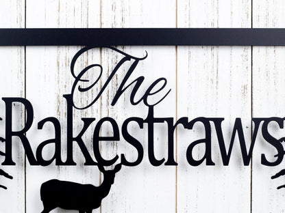 Custom Name Sign, Custom Metal Sign, Metal Sign, Personalized Sign, Lake Home Decor, Cabin Decor, Rustic Decor, Metal Wall Art, Deer, Laser Cut Metal Signs Custom Gift Ideas