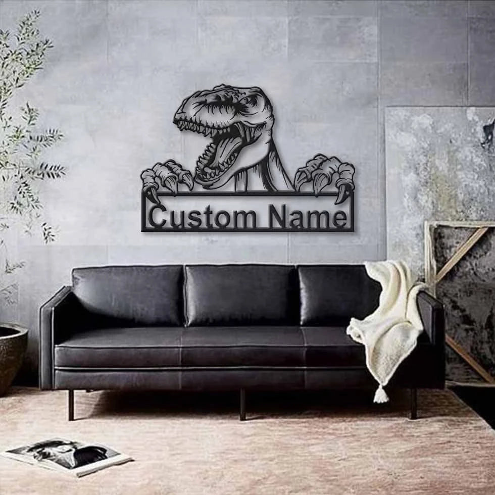 Personalized Tyrannosaurus Dinosaur Metal Sign Art, Custom Tyrannosaurus Dinosaur Metal Sign, Animal Funny, Pets Gift, Birthday Gift, Laser Cut Metal Signs Custom Gift Ideas