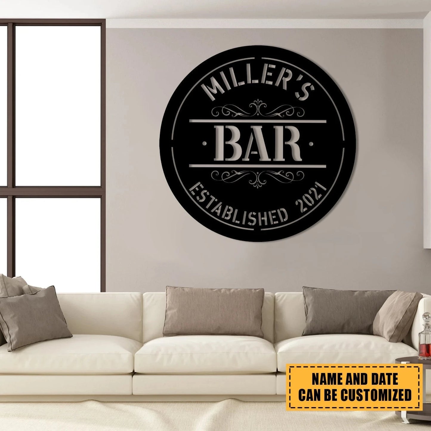 Metal Bar Sign, Custom Pub, Tap, Lounge, Caf Wall Decor, Wedding, Anniversary Art Gift For Him her, Metal Laser Cut Metal Signs Custom Gift Ideas