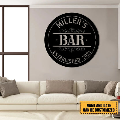 Metal Bar Sign, Custom Pub, Tap, Lounge, Caf Wall Decor, Wedding, Anniversary Art Gift For Him her, Metal Laser Cut Metal Signs Custom Gift Ideas