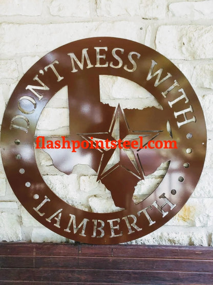 Personalized Texas Lone Star Circle Sign. Cnc Plasma Cut Steel. Welcome, Family, Home Decor, Ranch Sign Laser Cut Metal Signs Custom Gift Ideas