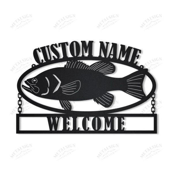Personalized Big Fish Welcome Sign Metal Wall Art, Cut Metal Sign, Metal Wall Art, Metal House Sign, Metal Laser Cut Metal Signs Custom Gift Ideas