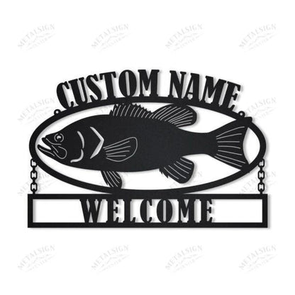Personalized Big Fish Welcome Sign Metal Wall Art, Cut Metal Sign, Metal Wall Art, Metal House Sign, Metal Laser Cut Metal Signs Custom Gift Ideas