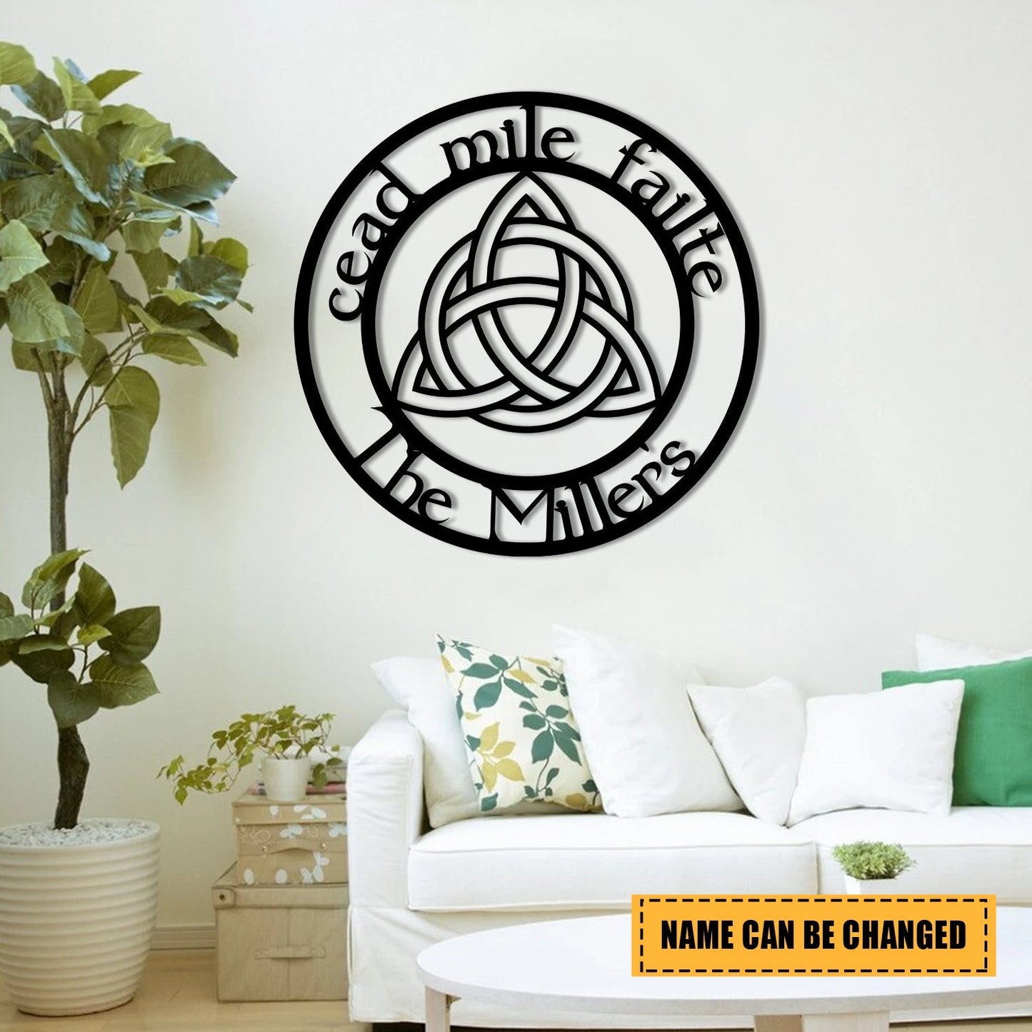 Personalized Trinity Cead Mile Failte Irish Celtic Knot Metal Art, Metal Laser Cut Metal Signs Custom Gift Ideas
