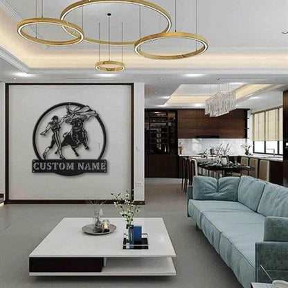 Personalized Bullfighting Monogram Metal Sign Art, Custom Bullfighting Metal Sign, Hobbie Gifts, Sport Gift, Birthday Gift, Laser Cut Metal Signs Custom Gift Ideas