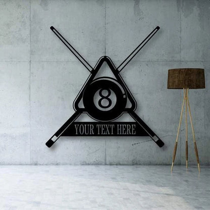 Pool Table Monogram Customized Metal Signs, Custom Metal Sign, Custom Signs, Metal Sign, Metal Laser Cut Metal Signs Custom Gift Ideas