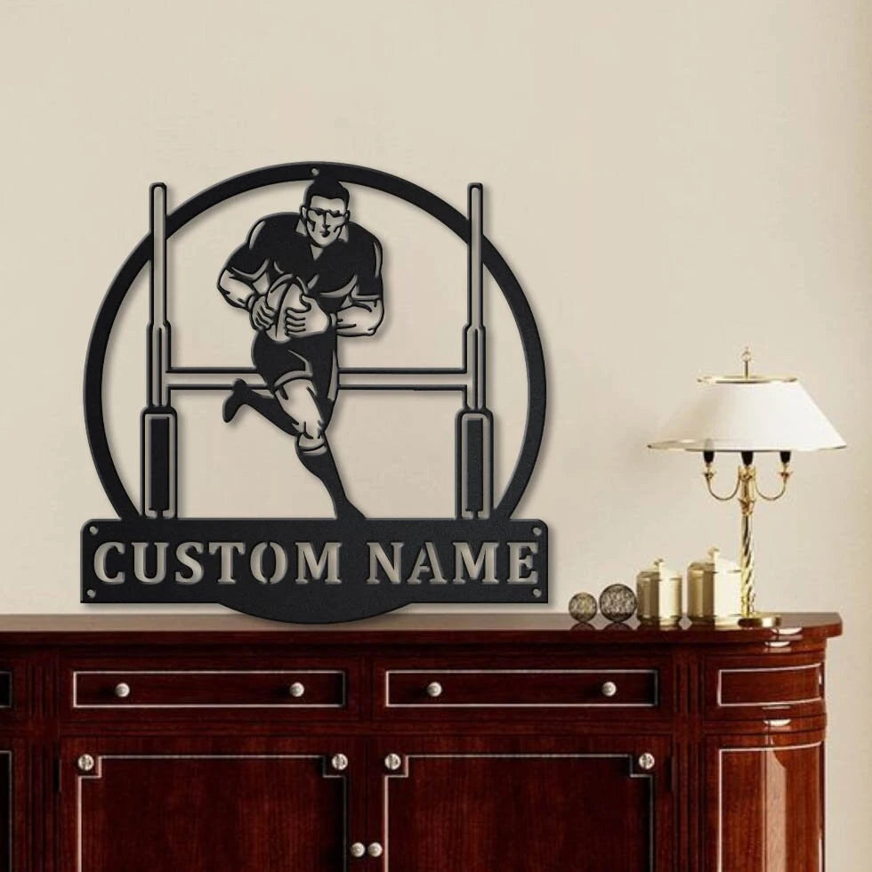 Personalized Rugby Union Sport Metal Sign Art, Custom Rugby Union Sport Metal Sign, Skeleton Rugby Gift, Decor Decoration, Birthday Gift, Laser Cut Metal Signs Custom Gift Ideas
