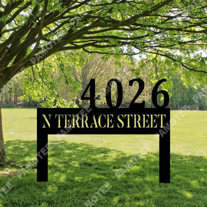 Personalized Home Address Metal Yard Sign, Front Gate, Entry Road Steel Sign, Metal Laser Cut Metal Signs Custom Gift Ideas