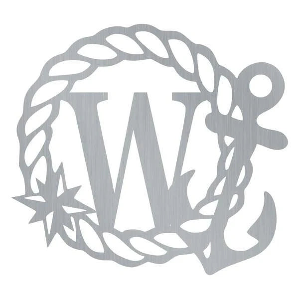 Anchor Monogram Initial Customized Metal Signs Custom Metal Sign Custom Signs Metal Sign