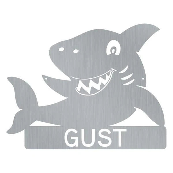 Baby Shark Monogram Customized Metal Signs, Custom Metal Sign, Custom Signs, Metal Sign, Metal Laser Cut Metal Signs Custom Gift Ideas