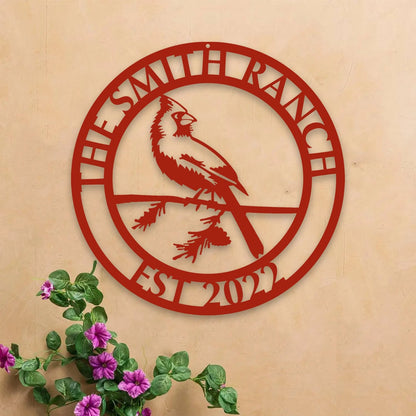 Personalized Cardinal Bird Ranch Metal Sign, Jesus, God Lovers Gift, Home Steel Decor, Metal Laser Cut Metal Signs Custom Gift Ideas