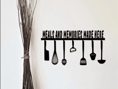 Meals and Memories Made Here Kitchen Decor Cut Metal Sign Laser Cut Metal Signs Custom Gift Ideas