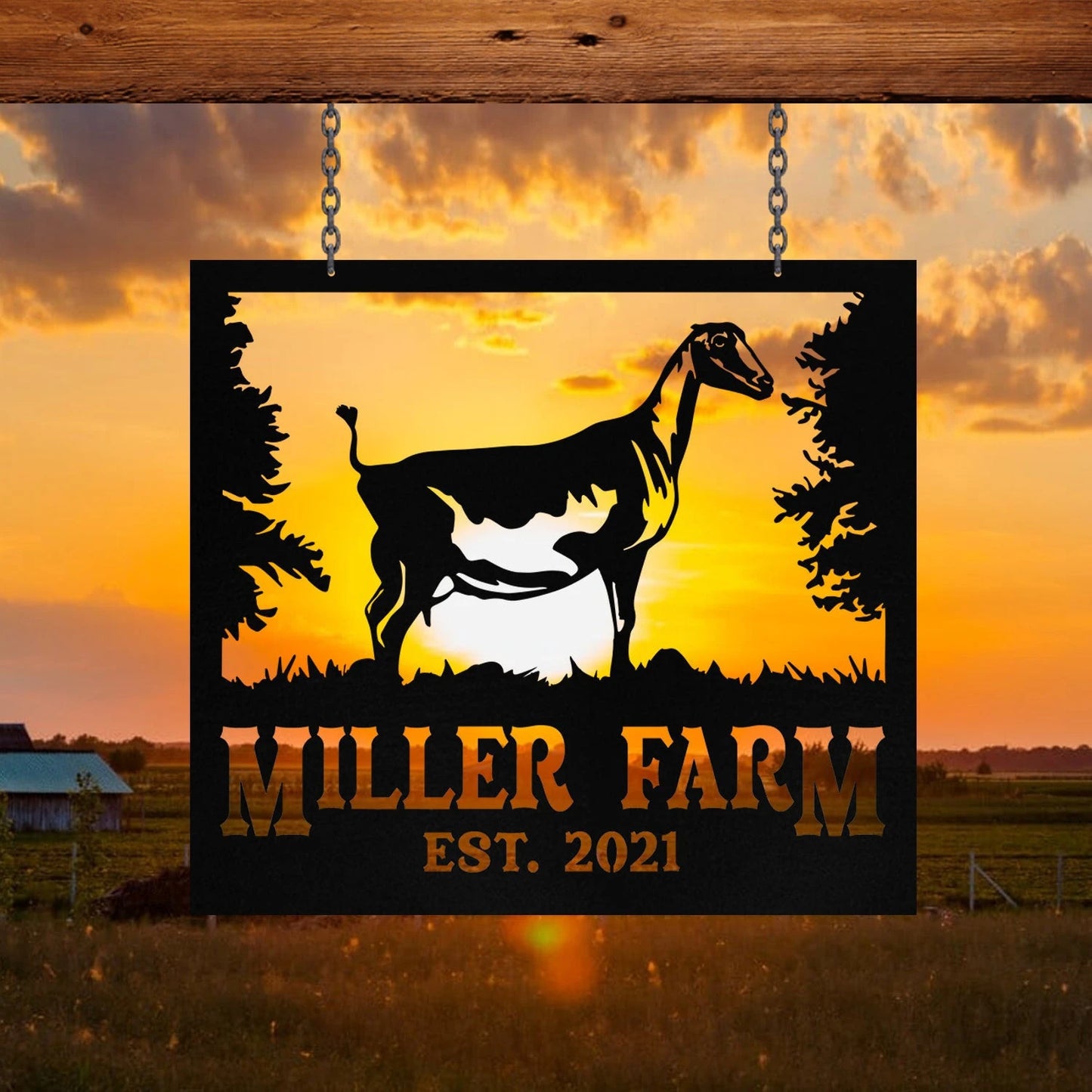 Personalized Metal Farm Sign Lamancha Goat, Metal Laser Cut Metal Signs Custom Gift Ideas