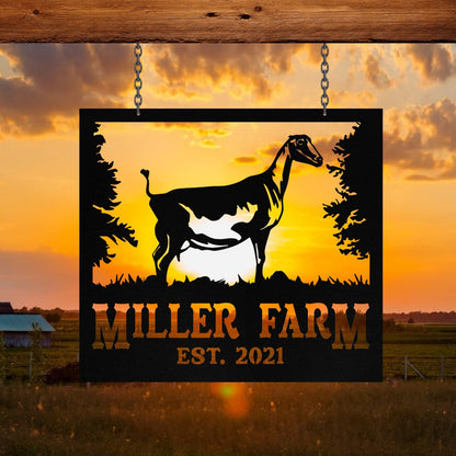 Personalized Metal Farm Sign Lamancha Goat, Metal Laser Cut Metal Signs Custom Gift Ideas