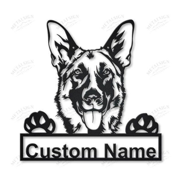 Dutch Shepherd Dog Personalized Metal Wall Decor, Cut Metal Sign, Metal Wall Art, Metal House Sign, Metal Laser Cut Metal Signs Custom Gift Ideas