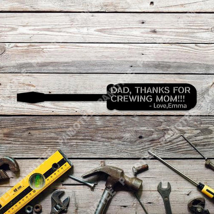 Personalized Dad, Thanks For Crewing Mom Garage Metal Art, Mechanic Gift For Father, Metal Laser Cut Metal Signs Custom Gift Ideas