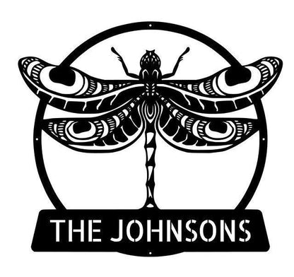 Dragonfly Monogram Metal Wall Art D u00e9corpersonalized Dragonfly Monogram, Farm Sign, Metal Name Sign, Door Hanger, Housewarming Gift,, Laser Cut Metal Signs Custom Gift Ideas