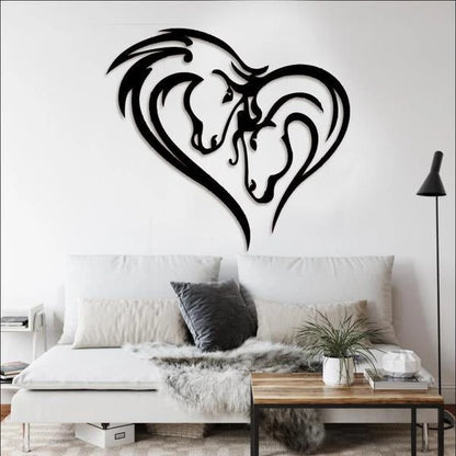 Horse Heart Sign Personalized Horse Metal Sign, Horseshoe Art, Western Decor, Initial Metal Sign, Housewarming Gift, Farmhouse Decor Metal Wall Art, Metal Laser Cut Metal Signs Custom Gift Ideas