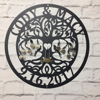 Love Locks Tree Of Life Ceremony Sign, Cut Metal Sign, Metal Wall Art, Metal House Sign Laser Cut Metal Signs Custom Gift Ideas
