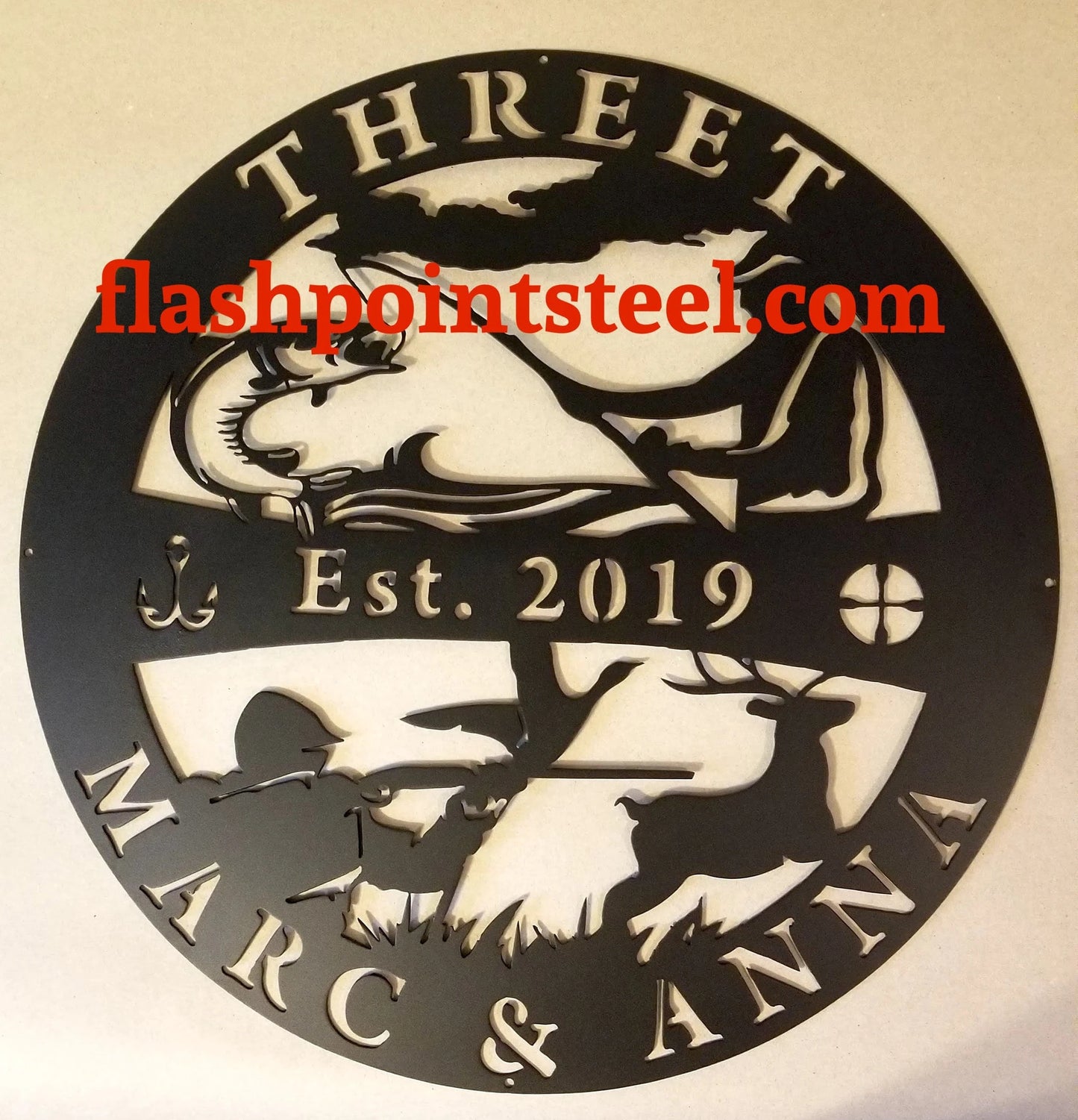 Personalized Fishing And Hunting Sign, Target, Antler Deer, Steel Art, Deer In Woods, Family Name Sign, Custom Metal Sign, Cabin Decor, Laser Cut Metal Signs Custom Gift Ideas