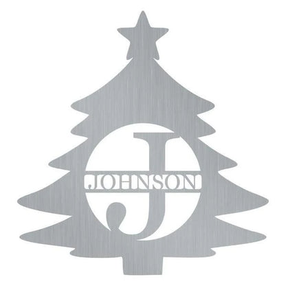 Initial Christmas Tree Monogram Customized Metal Signs, Custom Metal Sign, Custom Signs, Metal Sign, Metal Laser Cut Metal Signs Custom Gift Ideas