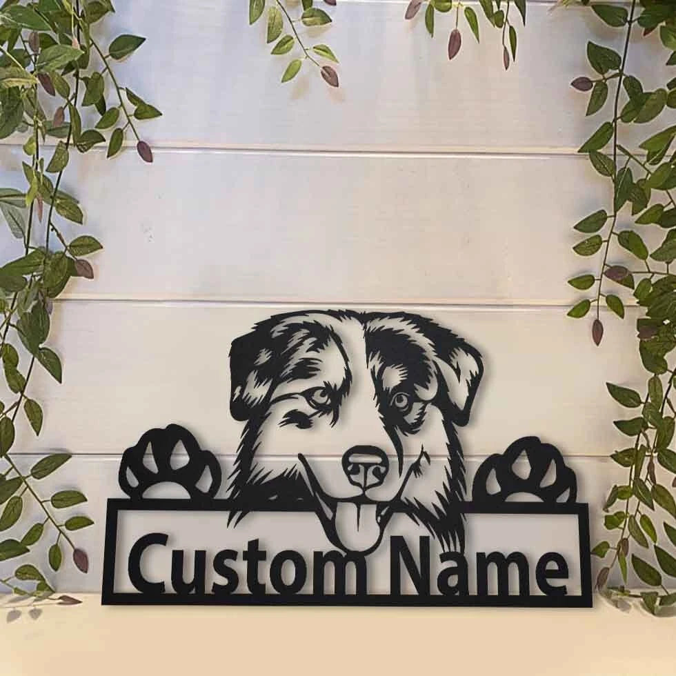 Personalized Australian Shepherd Dog Metal Sign Art, Custom Australian Shepherd Dog Metal Sign, Dog Gift, Birthday Gift, Animal Funny Laser Cut Metal Signs Custom Gift Ideas