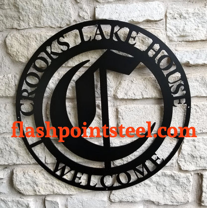Monogram Sign, Personalized Family, Name Metal Sign, Metal Wall Art, Housewarming Gift, Door Hanger, Wedding Gift, Metal Monogram Sign Laser Cut Metal Signs Custom Gift Ideas