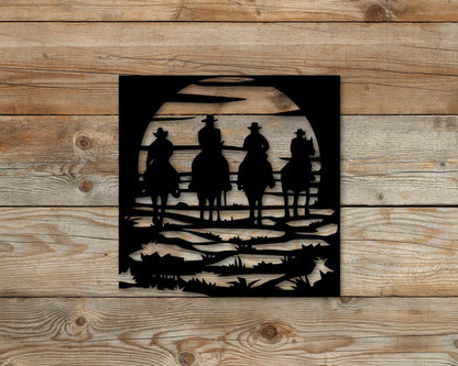 Cowboy Sign, Personalized Metal Cowboy Sign, Western Sign, Mounted Cowboy Sign, Cowboy Sunset Sign, Cowboy Wall Decor, Ranch Sign, Western, Laser Cut Metal Signs Custom Gift Ideas
